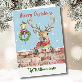 Stylish Funky Quirky Watercolor Reindeer Karte