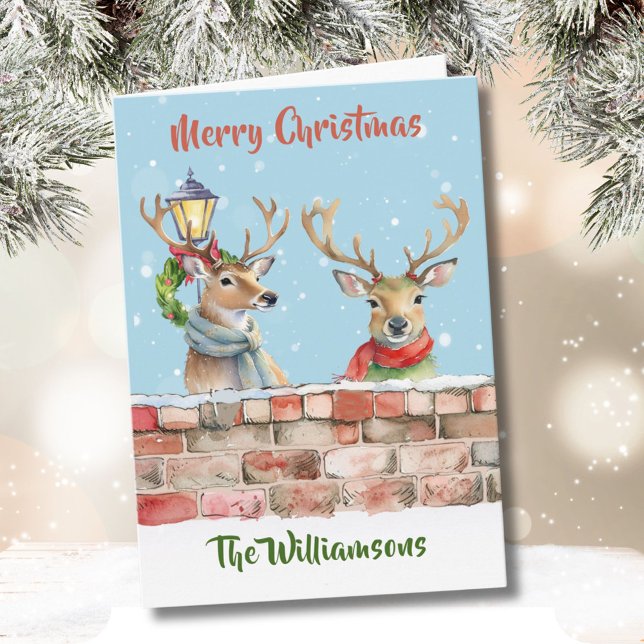 Stylish Funky Quirky Watercolor Reindeer Karte (Von Creator hochgeladen)