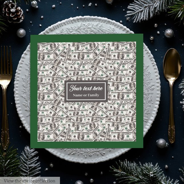Stylish funny gift monogram dollar pattern napkins serviette (Stylish funny gift monogram dollar pattern napkins)