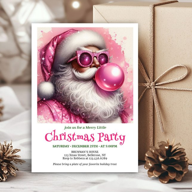 Stylish Funny Santa Sunglasses Christmas Invites Einladung (Stylish Funny Santa Sunglasses Christmas Invitation

)