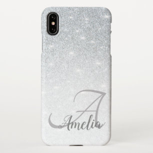 Stylish Girly Crystal Silver Glitzer Glitzern Name iPhone Hülle