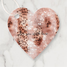 Stylish Girly Pink Rose Gold Glitzer Glitz Geschenkanhänger