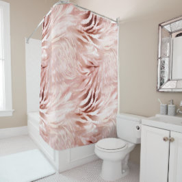 Stylish Girly Pink Rose Gold Zebra Glam Glitz Duschvorhang