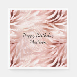 Stylish Girly Pink Rose Gold Zebra Glam Glitz Serviette