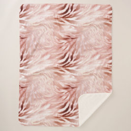 Stylish Girly Pink Rose Gold Zebra Glam Glitz Sherpadecke