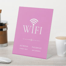 Stylish Girly Pink Wifi Network Password Sign