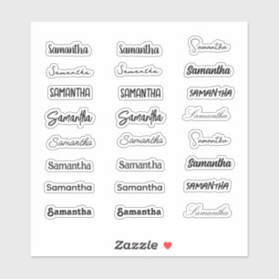 Stylish Girly Trendy First Name Set mit 24 Schrift Aufkleber