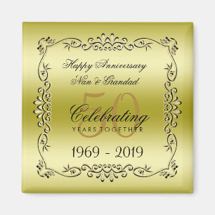 Stylish Gold 50. Hochzeitstag Magnet