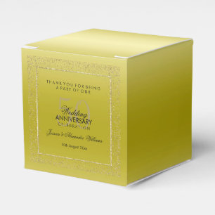Stylish Gold Confetti 50. Hochzeit Vielen Dank Geschenkschachtel