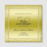 Stylish Gold Confetti 50. Magnet<br><div class="desc">Custom 50th Wedding Anniversary save the date magnets for paples fiftieth Anniversary events. All text, font and text color is fully customizable to meet your requirements, if you would like help to customize your product or would like matching products, please contact me through my store and i will very happy...</div>