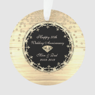 Stylish Gold Diamonds 50. Hochzeitstag Ornament