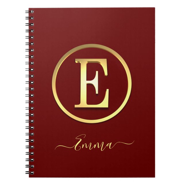 Stylish Gold Initial E Notebook Notizblock (Vorderseite)