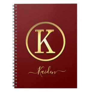 Stylish Gold Initial K Notebook Notizblock