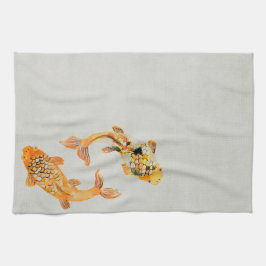 Stylish Gold Koi Fish Geschirrtuch