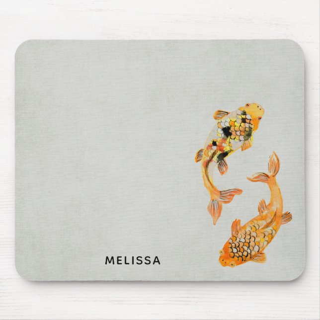 Stylish Gold Koi Fish Mousepad (Vorne)