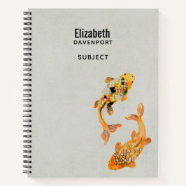 Stylish Gold Koi Fish Notizbuch