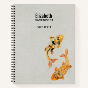 Stylish Gold Koi Fish Notizbuch