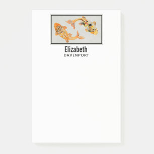Stylish Gold Koi Fish Post-it Klebezettel