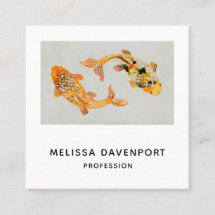 Stylish Gold Koi Fish Quadratische Visitenkarte