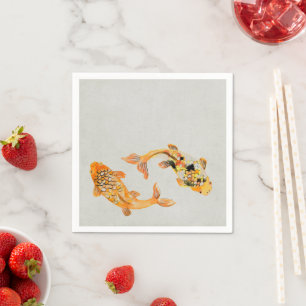 Stylish Gold Koi Fish Serviette
