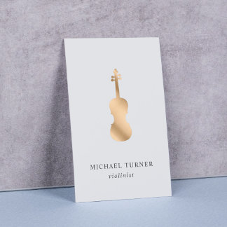 Stylish Gold Violin Musician Minimal Visitenkarte