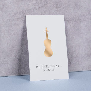 Stylish Gold Violin Musiker Minimal Visitenkarte