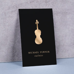 Stylish Gold Violin Musiker Minimal  Visitenkarte