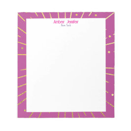 Stylish Goldish Pink Typography Personalized Name Notizblock
