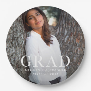 Stylish Grad Typografy Graduation Party Pappteller