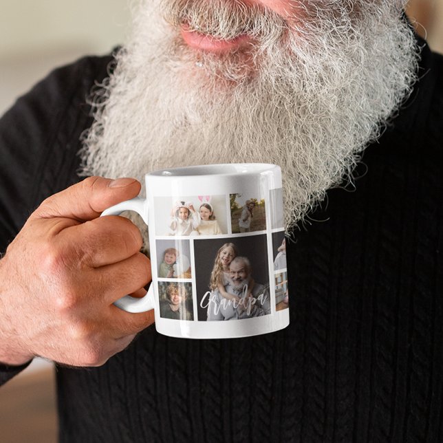 Stylish Grandpa 15 Photo Collage Kaffeetasse (Von Creator hochgeladen)