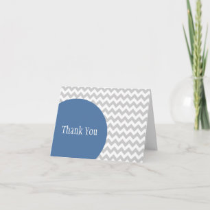 Stylish Gray Chevron Thank You Card Dankeskarte