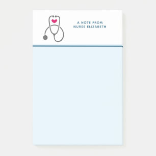 Stylish Gray Nursing Stethoscope Illustration Post-it Klebezettel