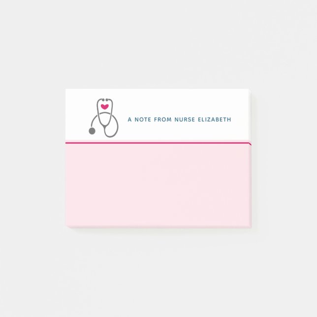 Stylish Gray Nursing Stethoscope Illustration Post-it Klebezettel (Vorderseite)