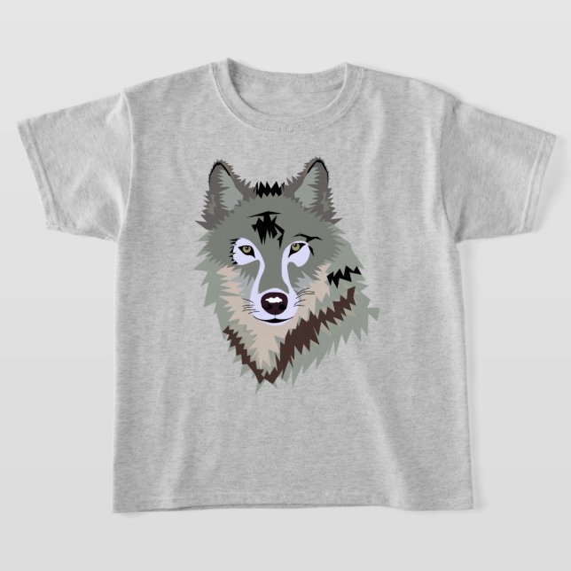 STYLISH GRAY WOLF ILLUSTRATION T-Shirt (Ablage )