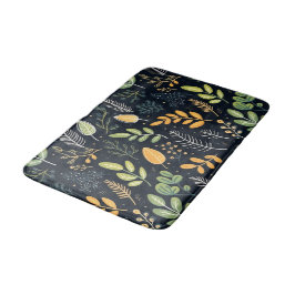 Stylish Green and Yellow Foliage Pattern Badematte