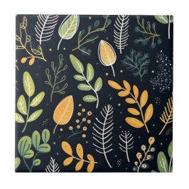 Stylish Green and Yellow Foliage Pattern Fliese