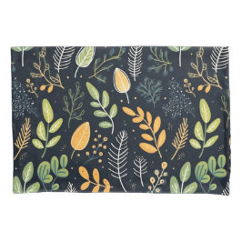 Stylish Green and Yellow Foliage Pattern Kissenbezug