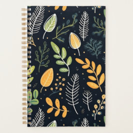 Stylish Green and Yellow Foliage Pattern Planer