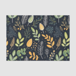 Stylish Green and Yellow Foliage Pattern Seidenpapier