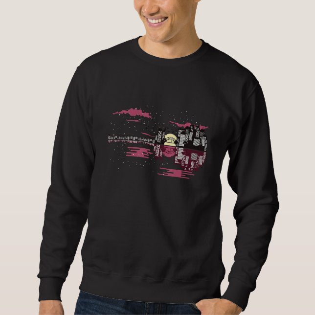 Stylish guitar city graphic sweatshirt (Vorderseite)