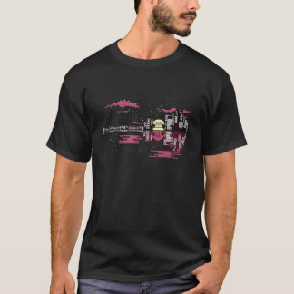 Stylish guitar city graphic T-Shirt