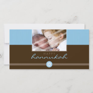 STYLISH HANNUKAH FOTOKARTE: Stripedstitch 1L Feiertagskarte