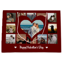 Stylish Happy Valentine XO Foto Collage Red Large
