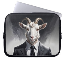 Stylish horned figure in sharp formal attire art laptopschutzhülle