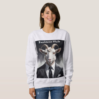 Stylish horned figure in sharp formal attire art sweatshirt