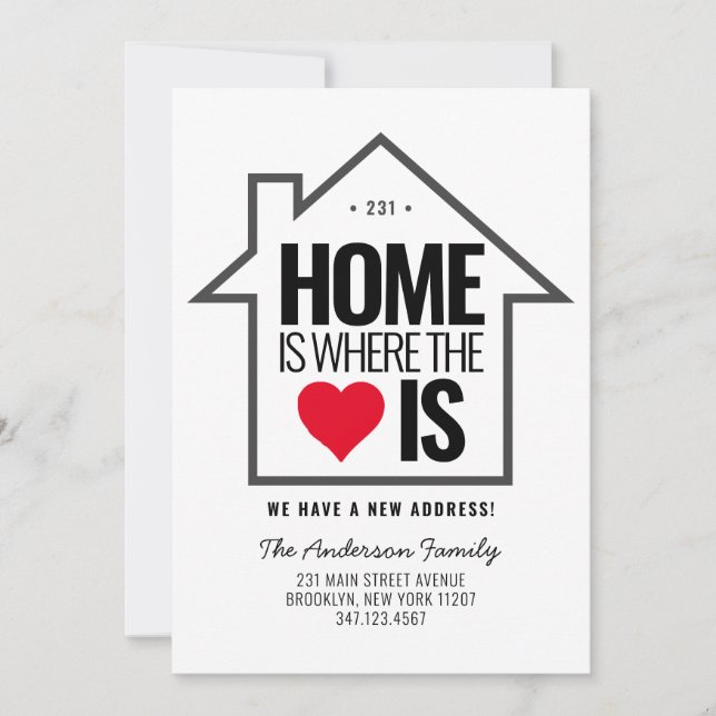 Stylish House Zuhause Heart Change New Address Mov Ankündigung (Vorderseite)