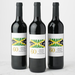 Stylish JAMAICA 60 Jahre Unabhängigkeit Weinetikett