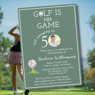 *Stylish Lady's Golf Foto 50. Geburtstagsfeier Einladung