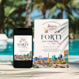 Stylish Las Vegas | 40. Geburtstag Foto Einladung