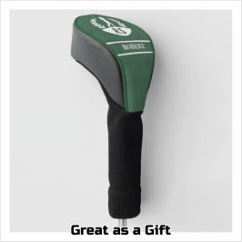 Stylish Leather Texture Personalized Monogram Name Golf Headcover